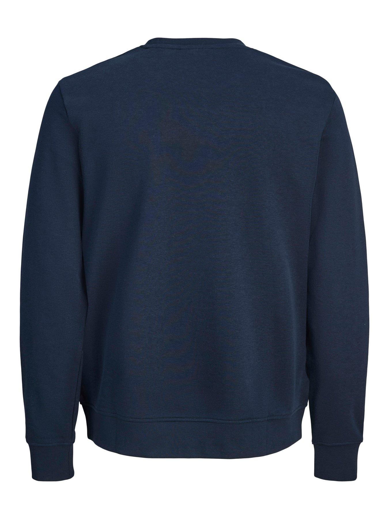 Image 7 of 7 of Jack & Jones Plus Devin Daytona Crew Sweat - Navy