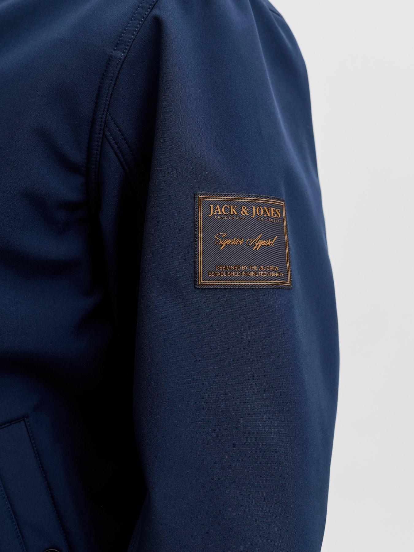 Image 5 of 6 of Jack & Jones Plus Parker Softshell Collar Bomber - Navy
