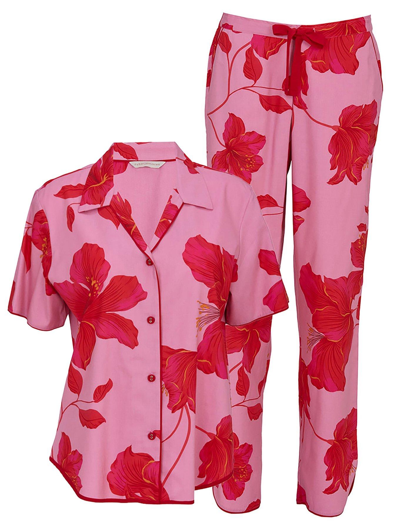 Image 4 of 4 of Cyberjammies Pippa Pink Floral Print Short Sleeve Pyjama Set - Pink