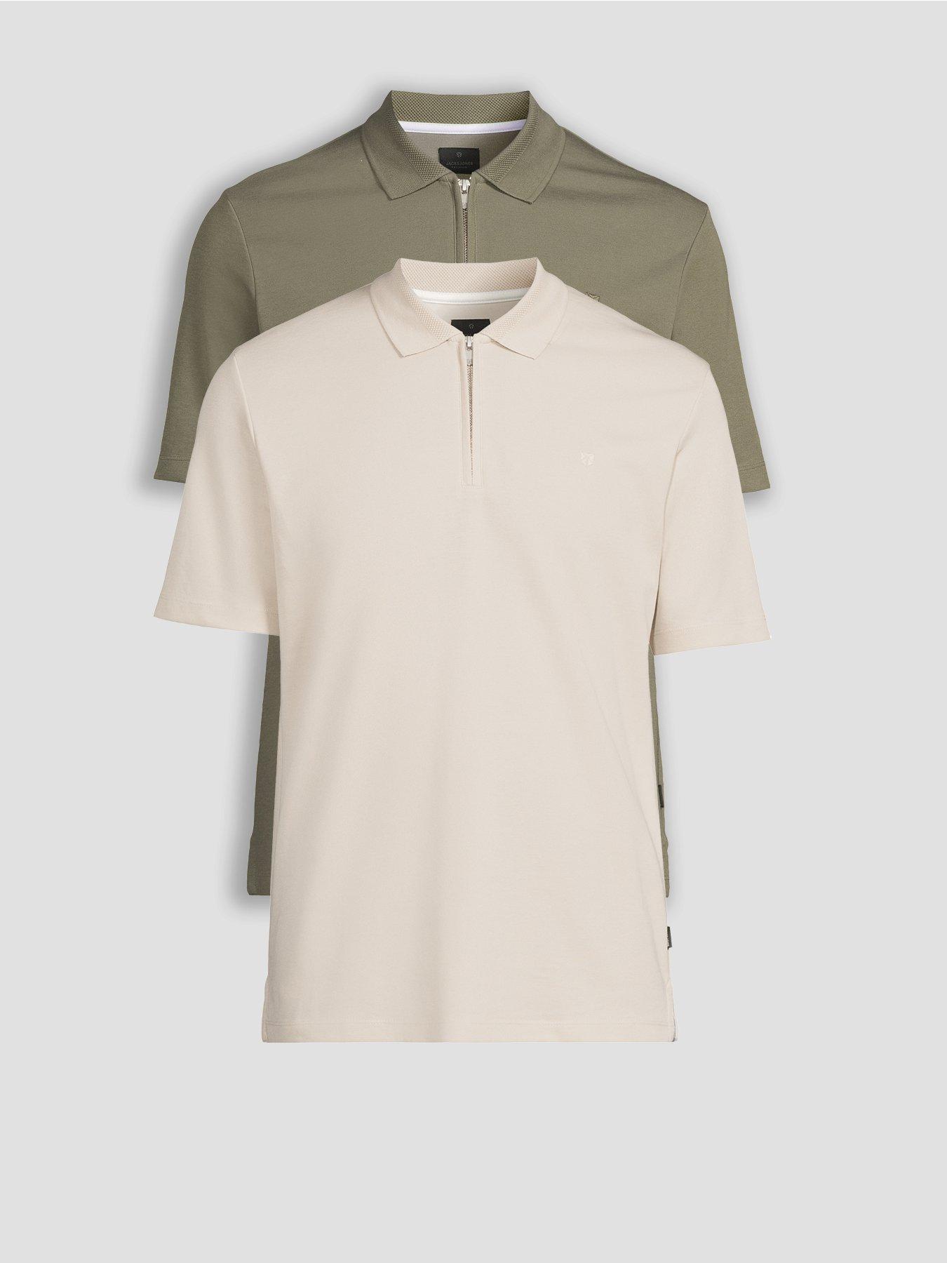 jack-jones-short-sleeve-zip-polo-2pk-green