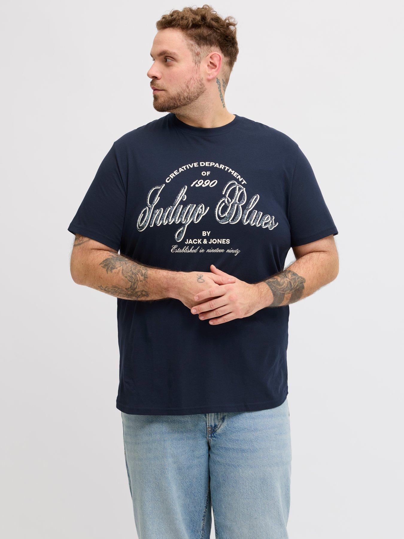 Jack & Jones Plus Denver Graphic T-Shirt - Navy