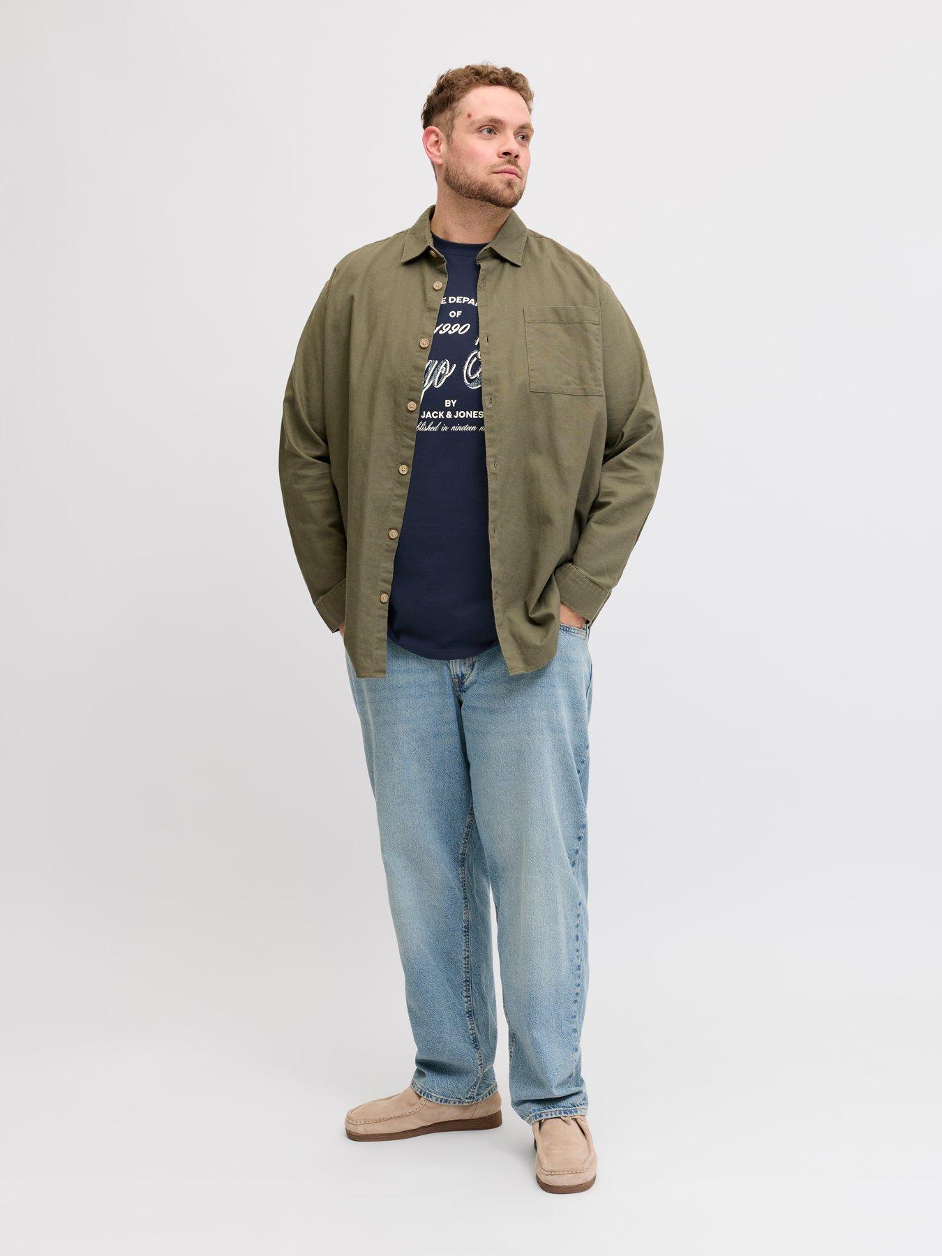 Image 3 of 7 of Jack & Jones Plus Denver Graphic T-Shirt - Navy