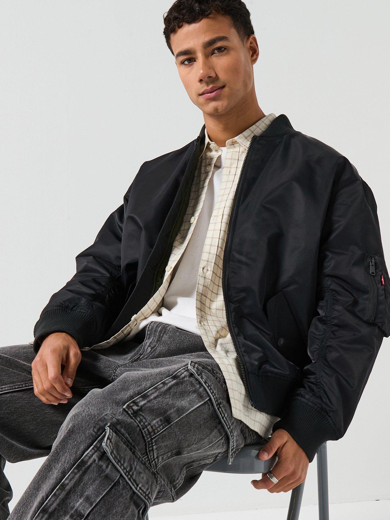 front image of levis-ma-1-bomber-jacket-black