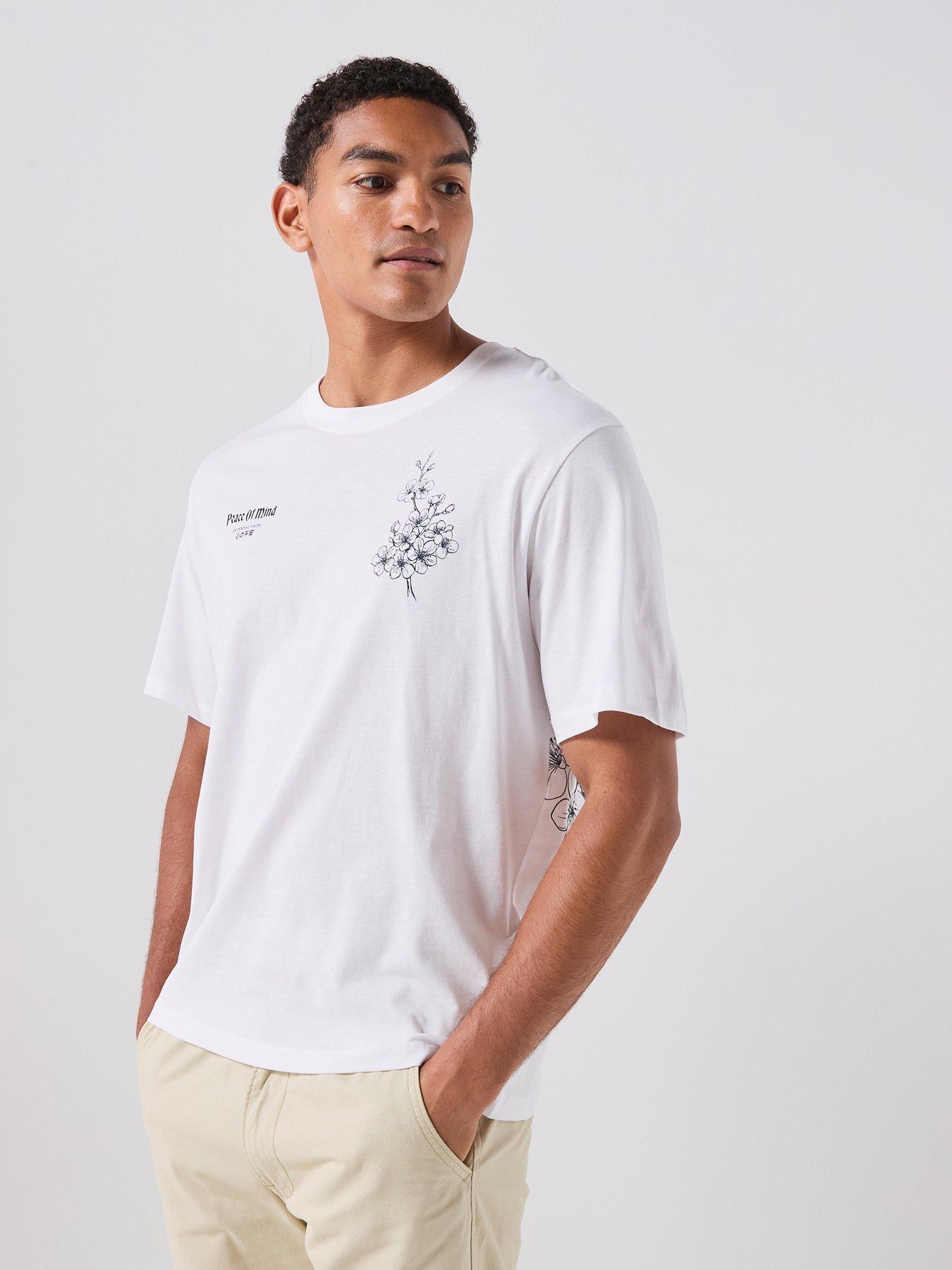 Image 5 of 6 of Jack & Jones Cherry Blossom Graphic T-shirt - White