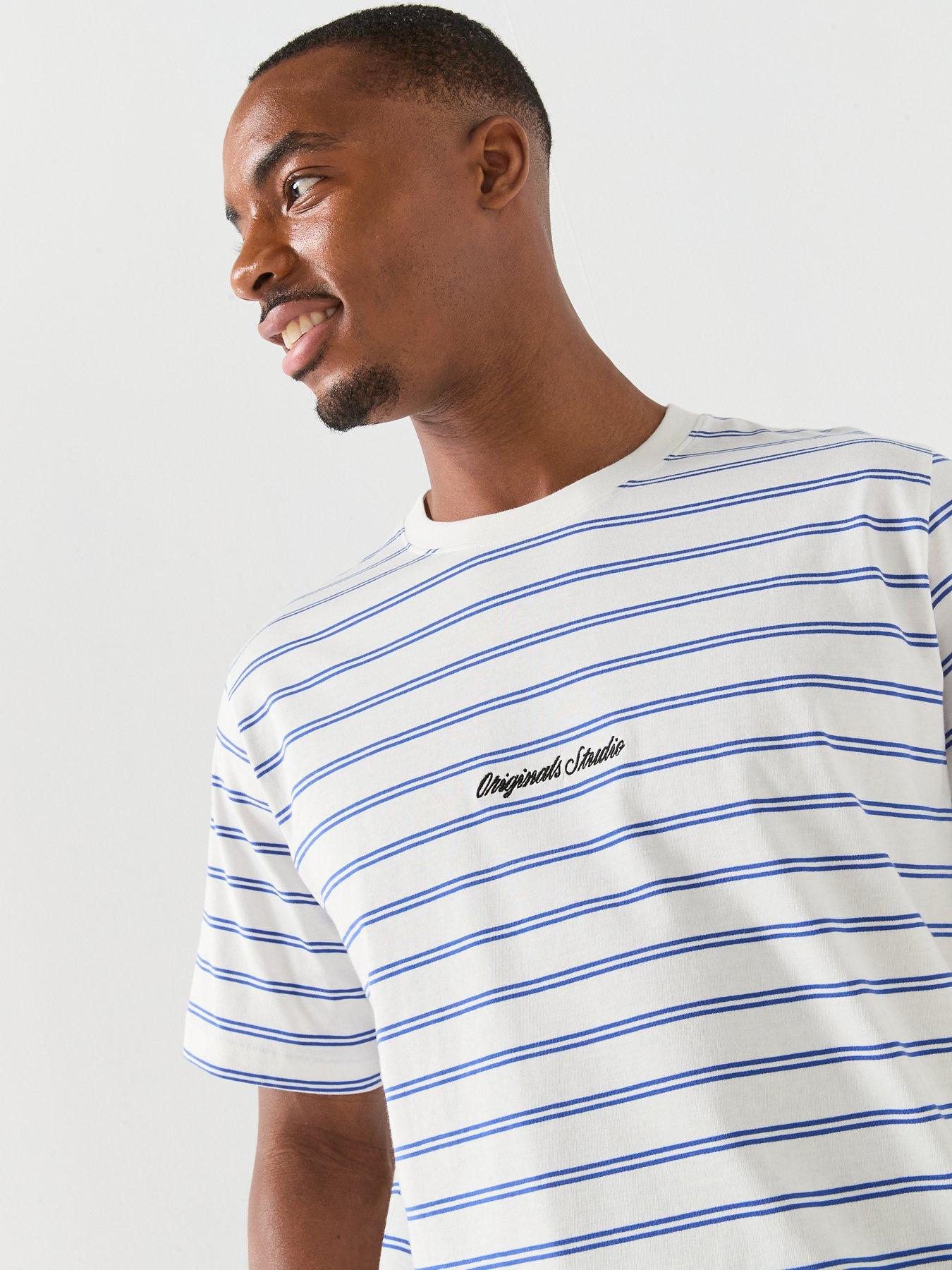Image 4 of 4 of Jack & Jones Stripe T-Shirt - Blue