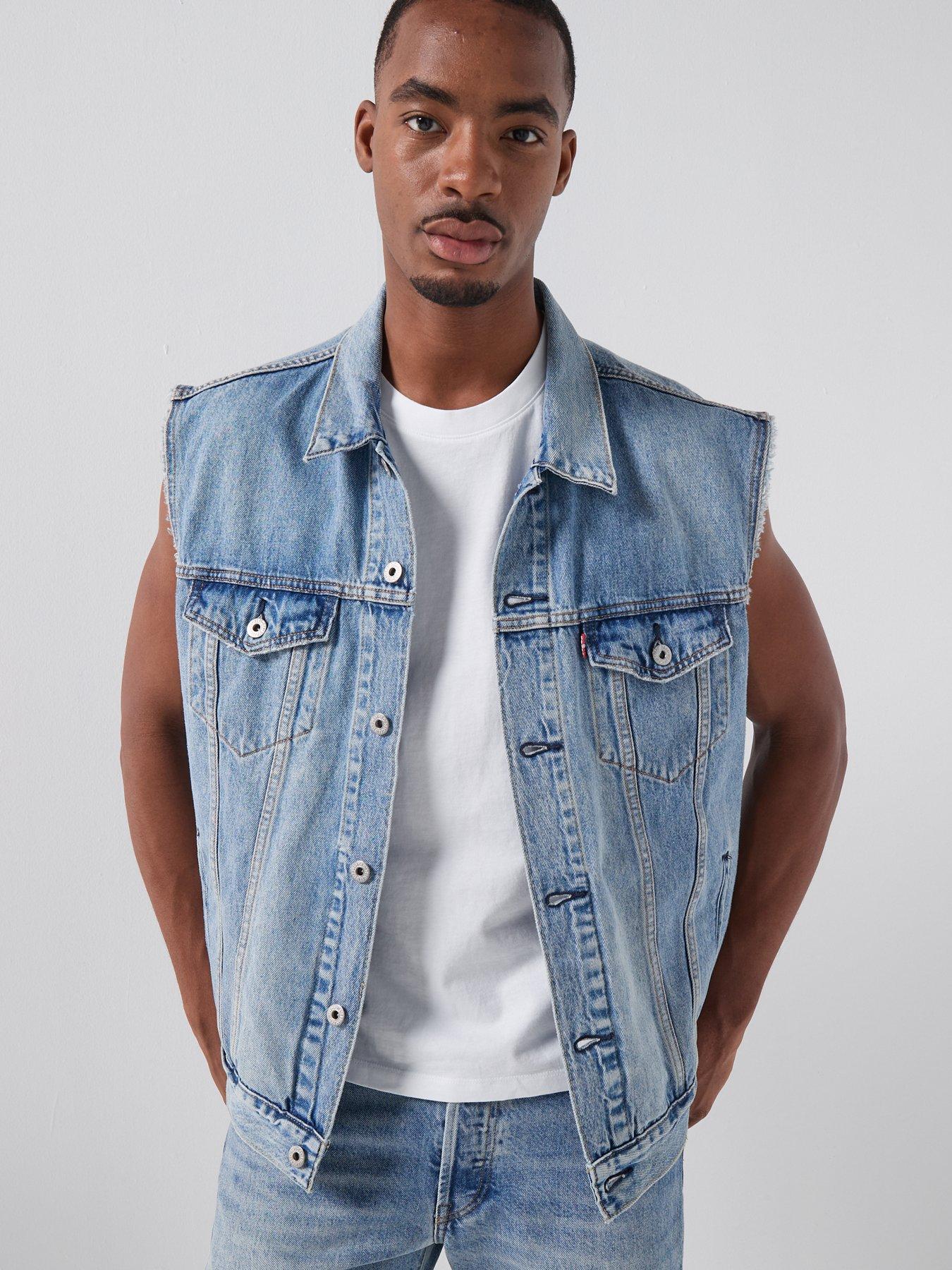 Image 1 of 4 of Levi's Relaxed Fit Denim Trucker Vest - Light Blue