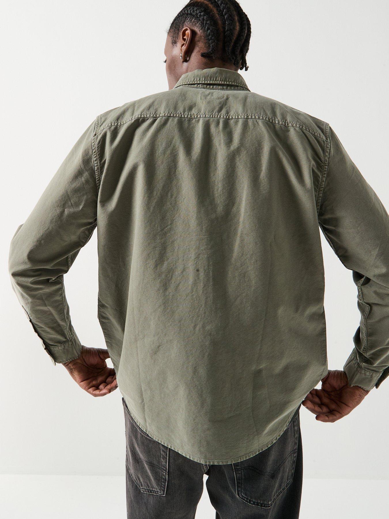  image of levis-authentic-long-sleeve-button-down-shirt-khaki