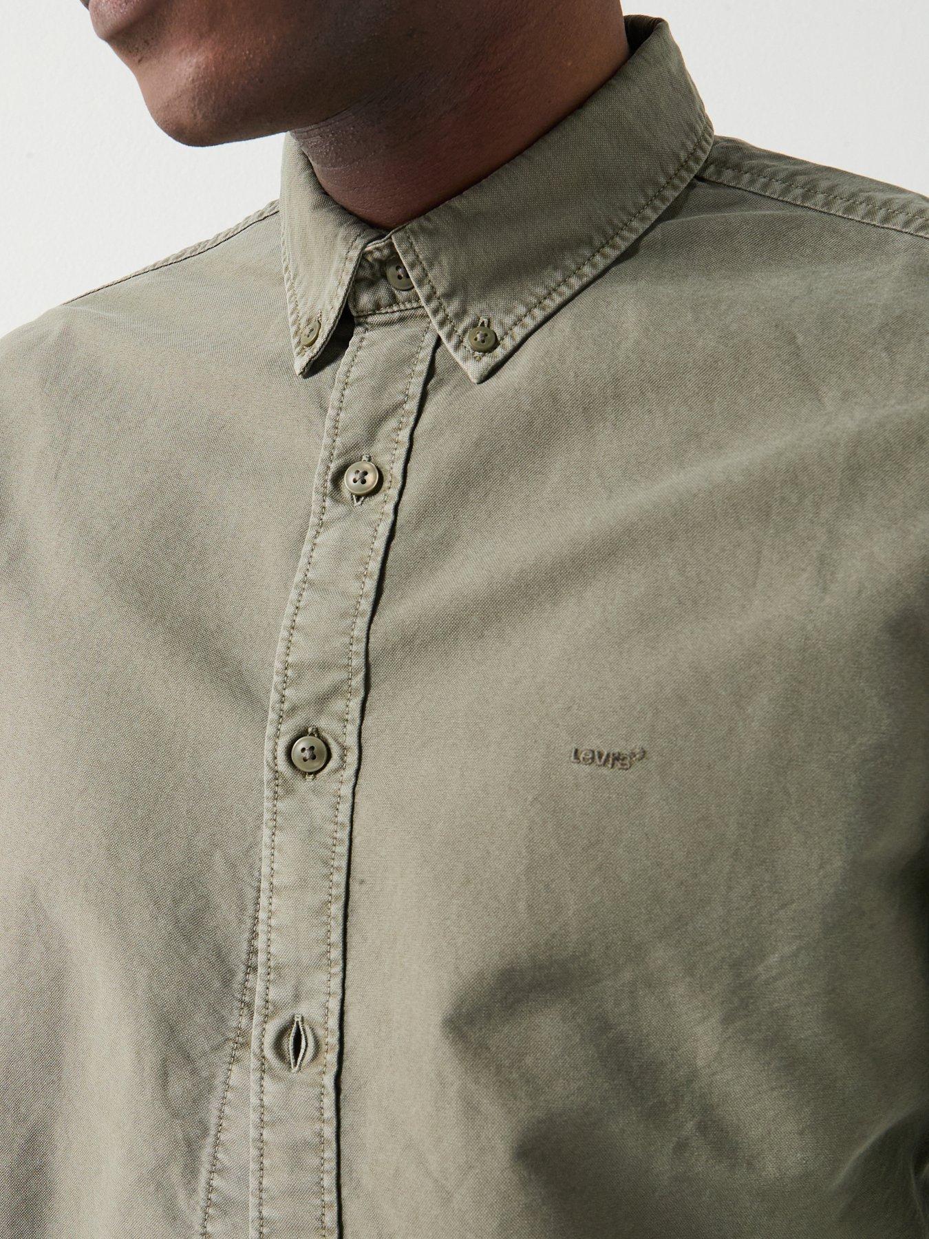 image of levis-authentic-long-sleeve-button-down-shirt-khaki