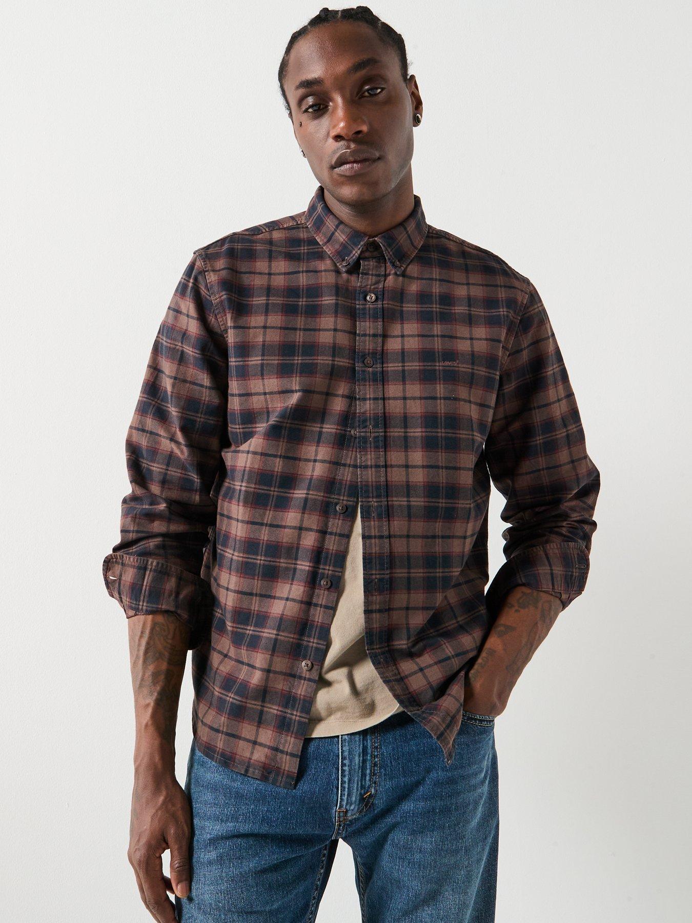  image of levis-authentic-button-down-long-sleeve-shirt-brown