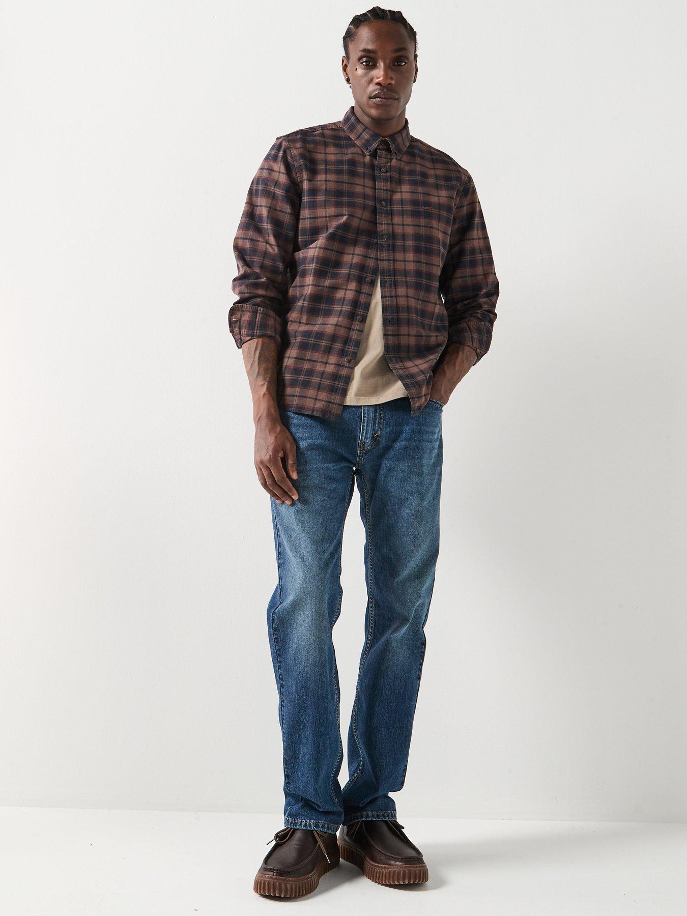  image of levis-authentic-button-down-long-sleeve-shirt-brown