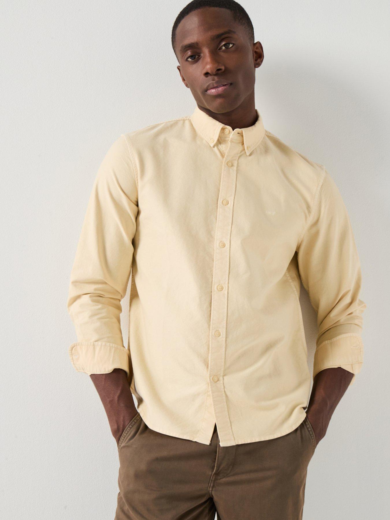  image of levis-authentic-button-down-long-sleeve-shirt-yellow