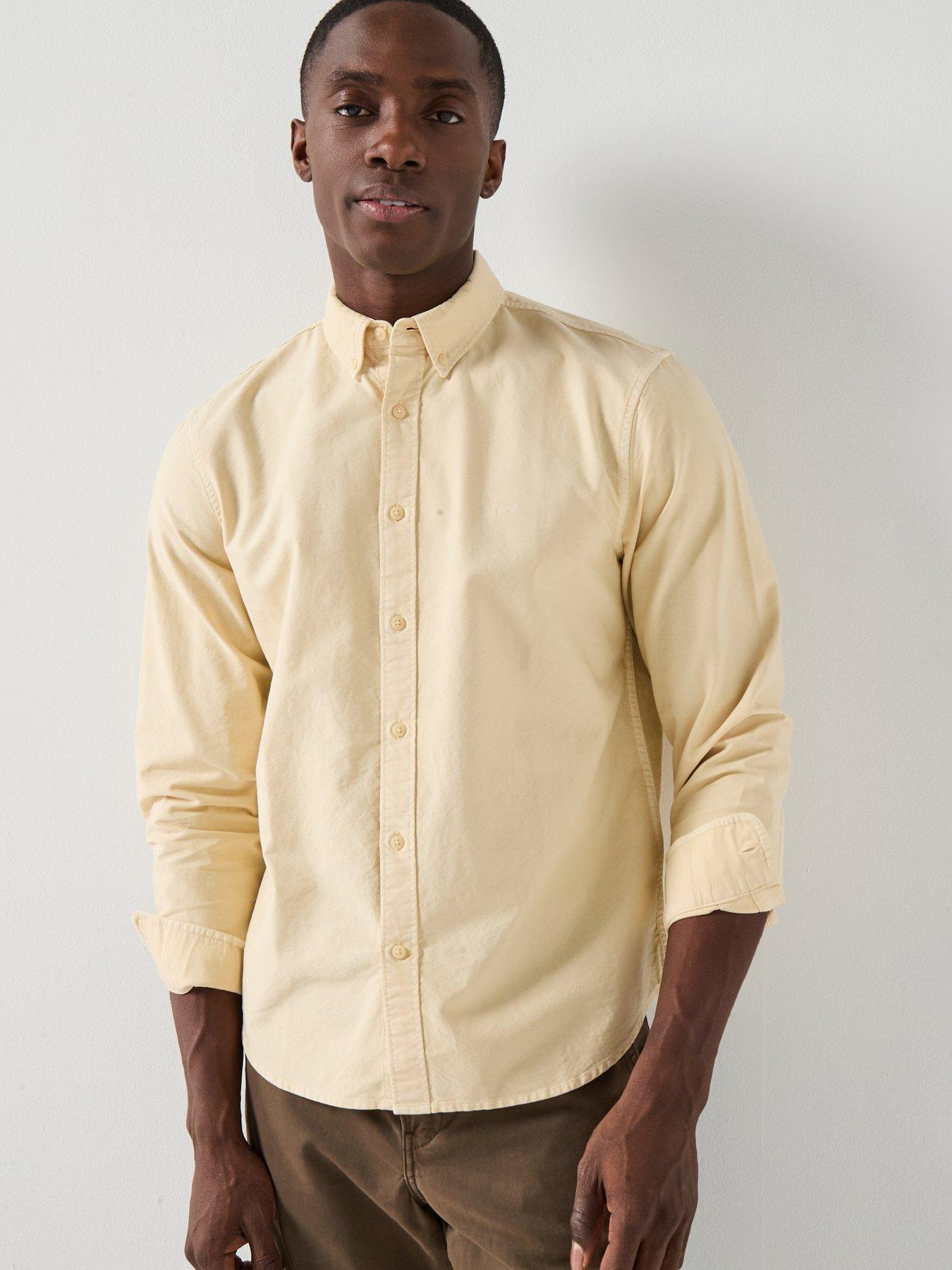  image of levis-authentic-button-down-long-sleeve-shirt-yellow