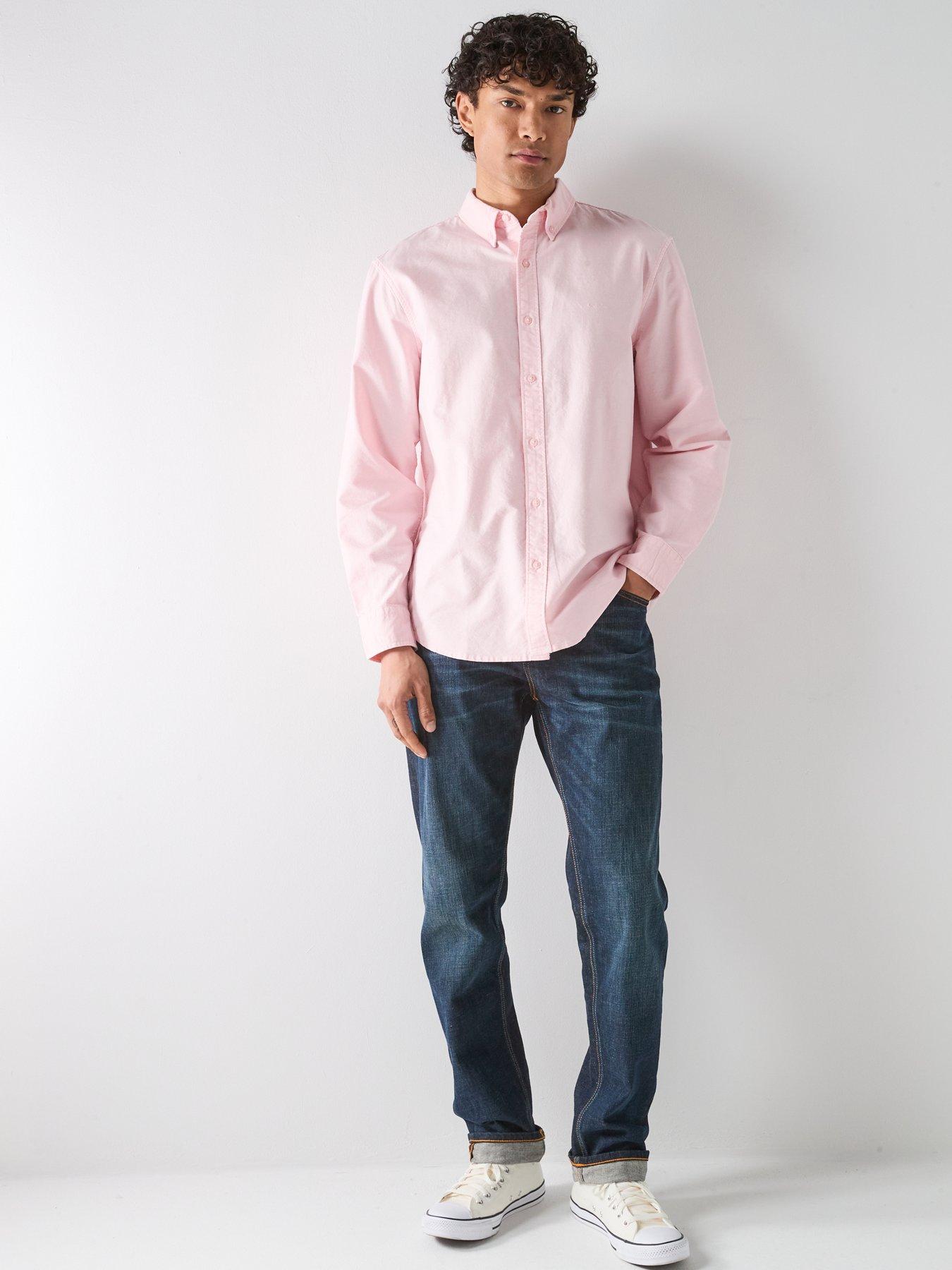  image of levis-authentic-button-down-long-sleeve-shirt-pink
