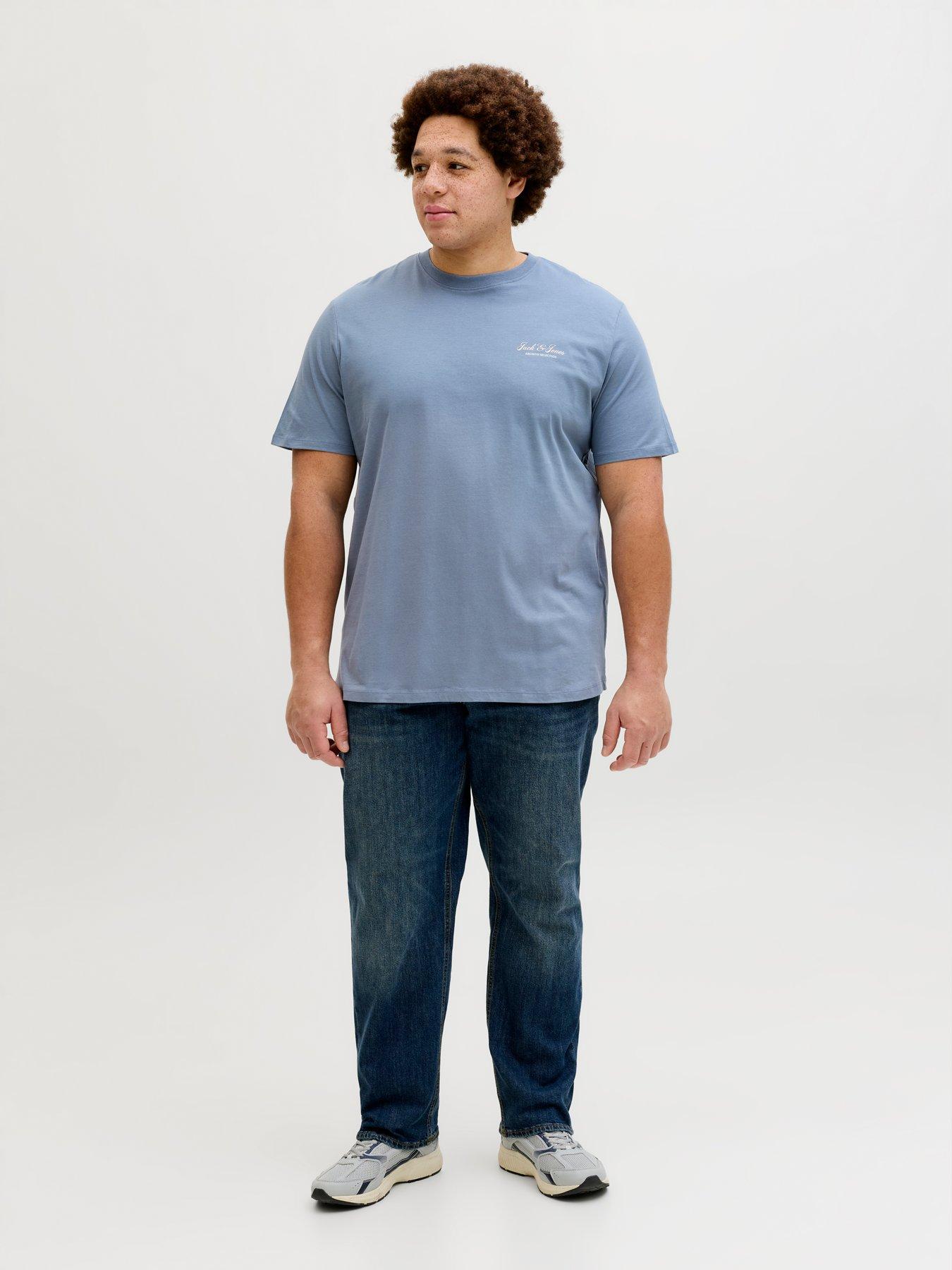 Image 3 of 7 of Jack & Jones Plus Graphic Short Sleeve T-Shirt - Blue
