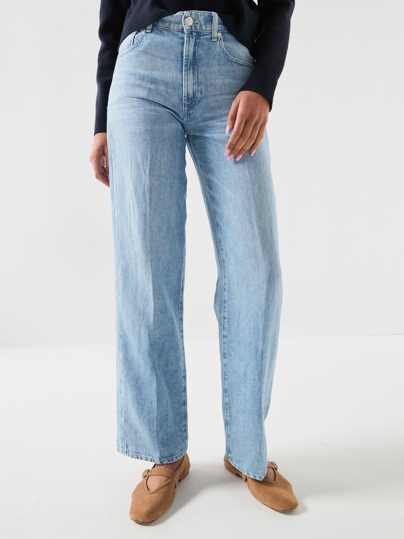 7 FOR ALL MANKIND Linen Stovepipe Straight - Blue