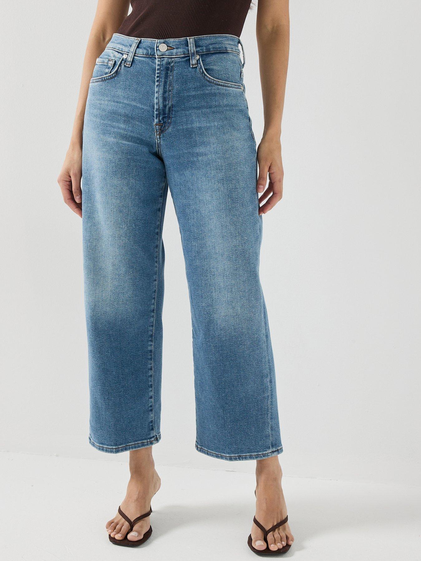 Image 1 of 5 of 7 FOR ALL MANKIND Luxe Vintage Stovepipe Straight Ankle - Blue