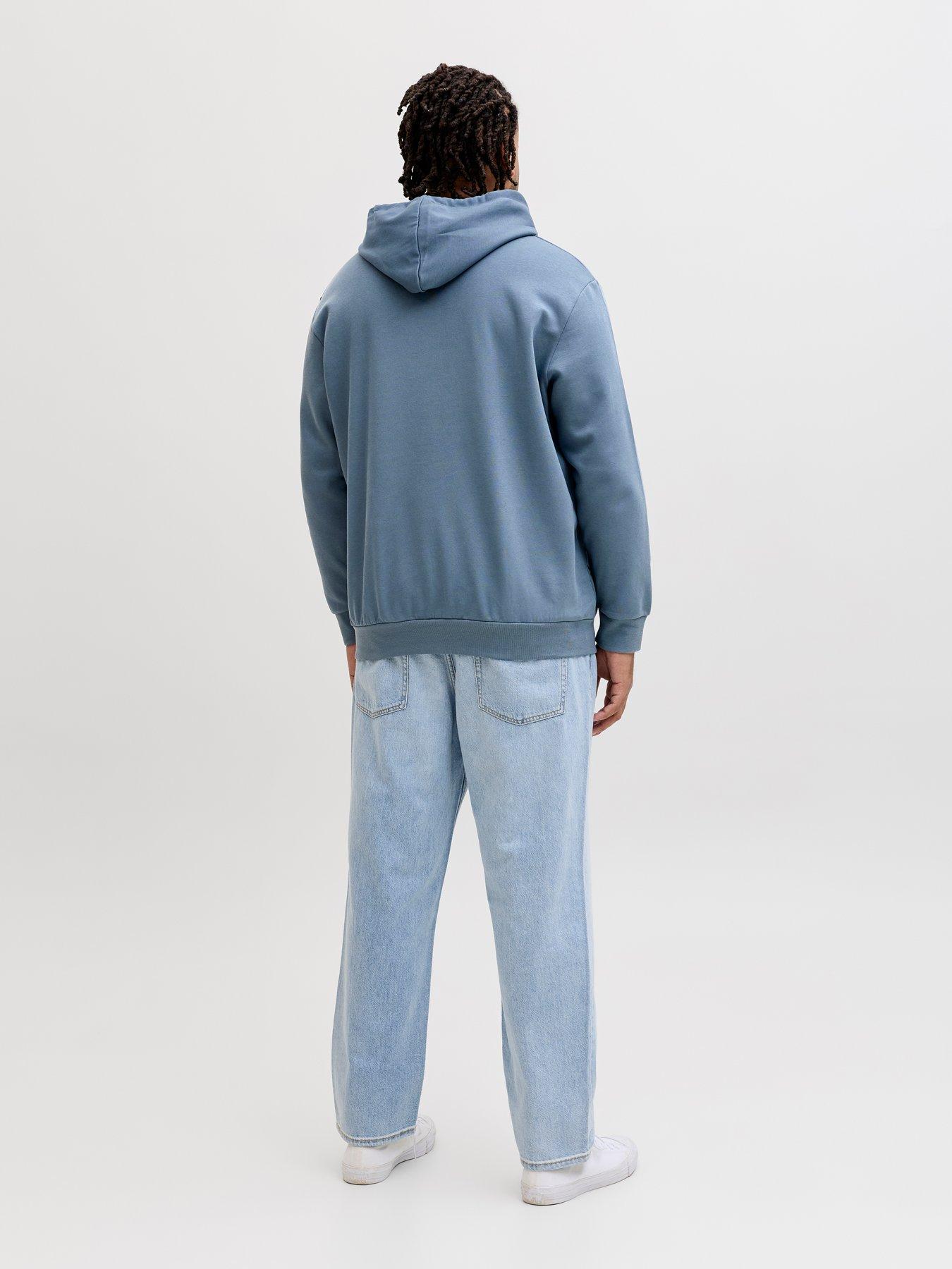  image of jack-jones-plus-logo-hoodie-blue
