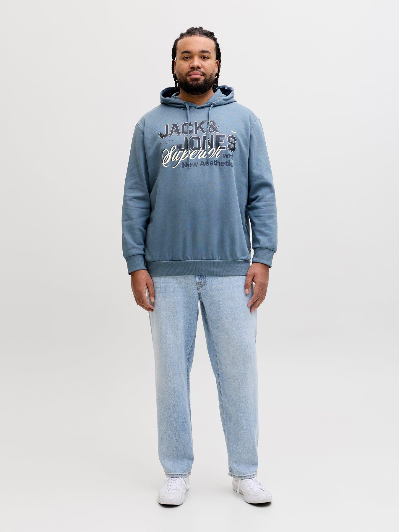  image of jack-jones-plus-logo-hoodie-blue