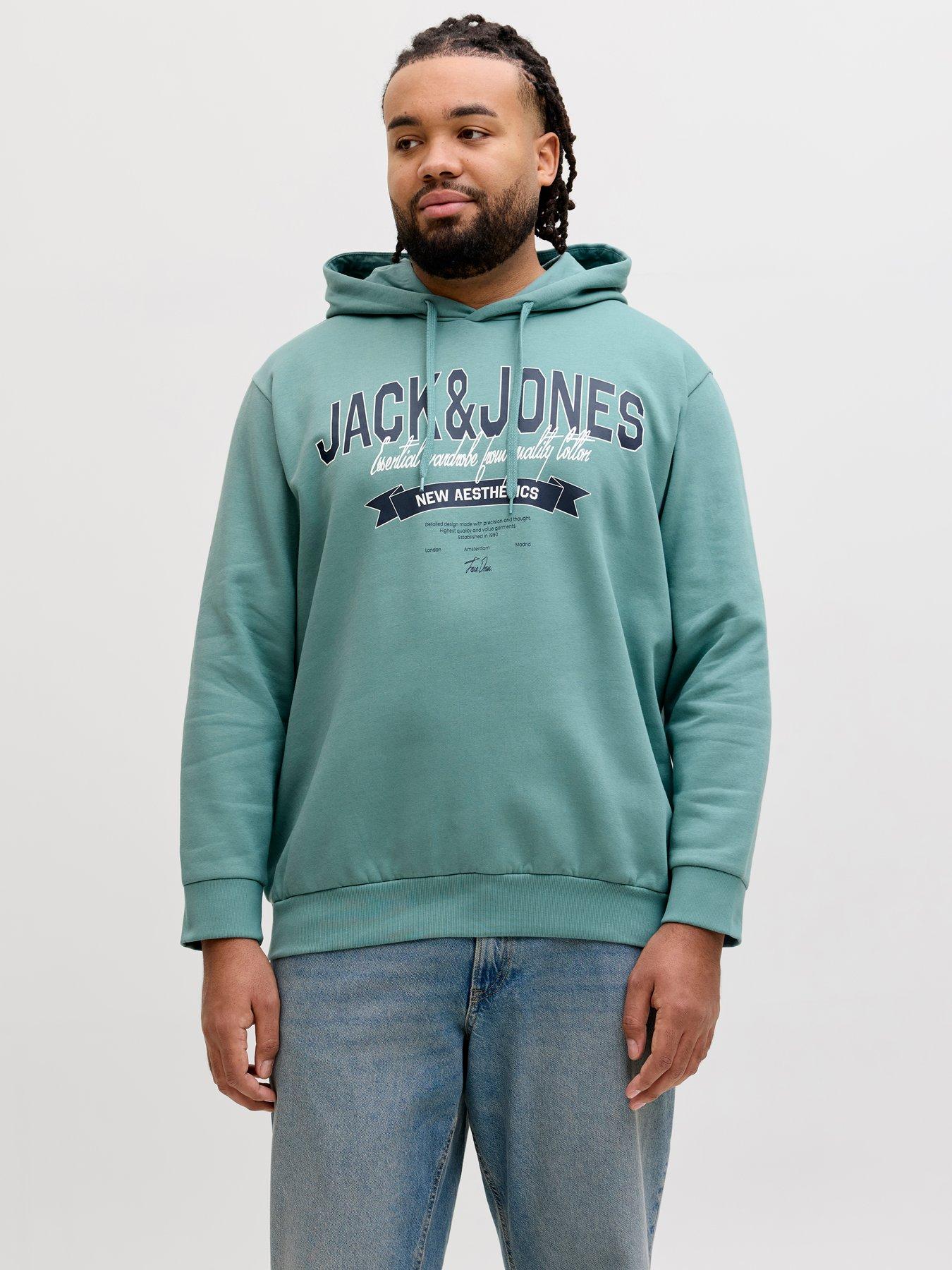 Image 1 of 5 of Jack & Jones Plus Logo Hoodie - Blue