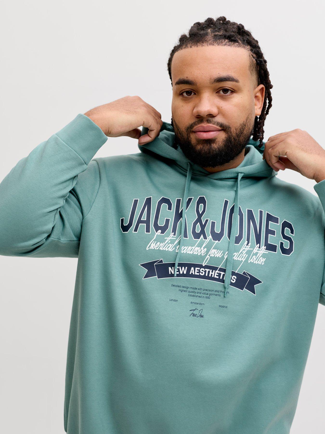 Image 4 of 5 of Jack & Jones Plus Logo Hoodie - Blue