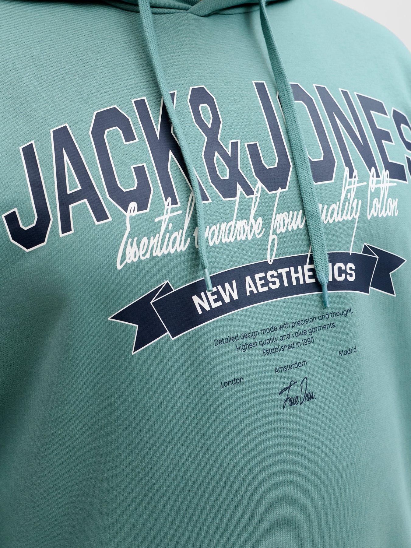 Image 5 of 5 of Jack & Jones Plus Logo Hoodie - Blue