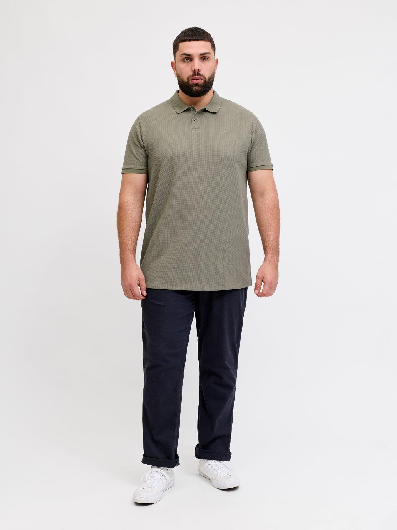 Image 3 of 7 of Jack & Jones Plus Austin Polo Shirt - Khaki