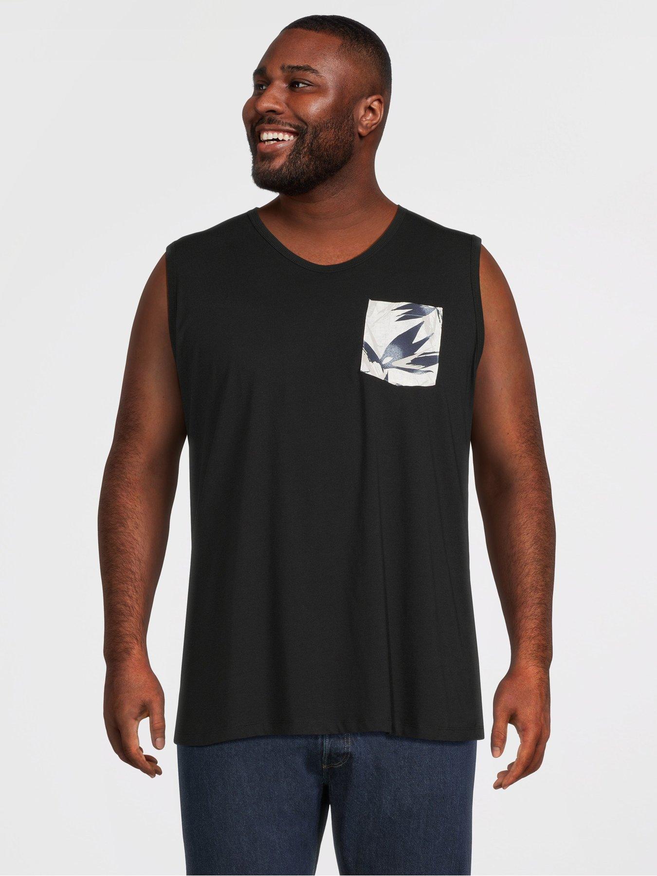 Image 1 of 5 of Jack & Jones Plus Honolulu Pocket Vest - Black