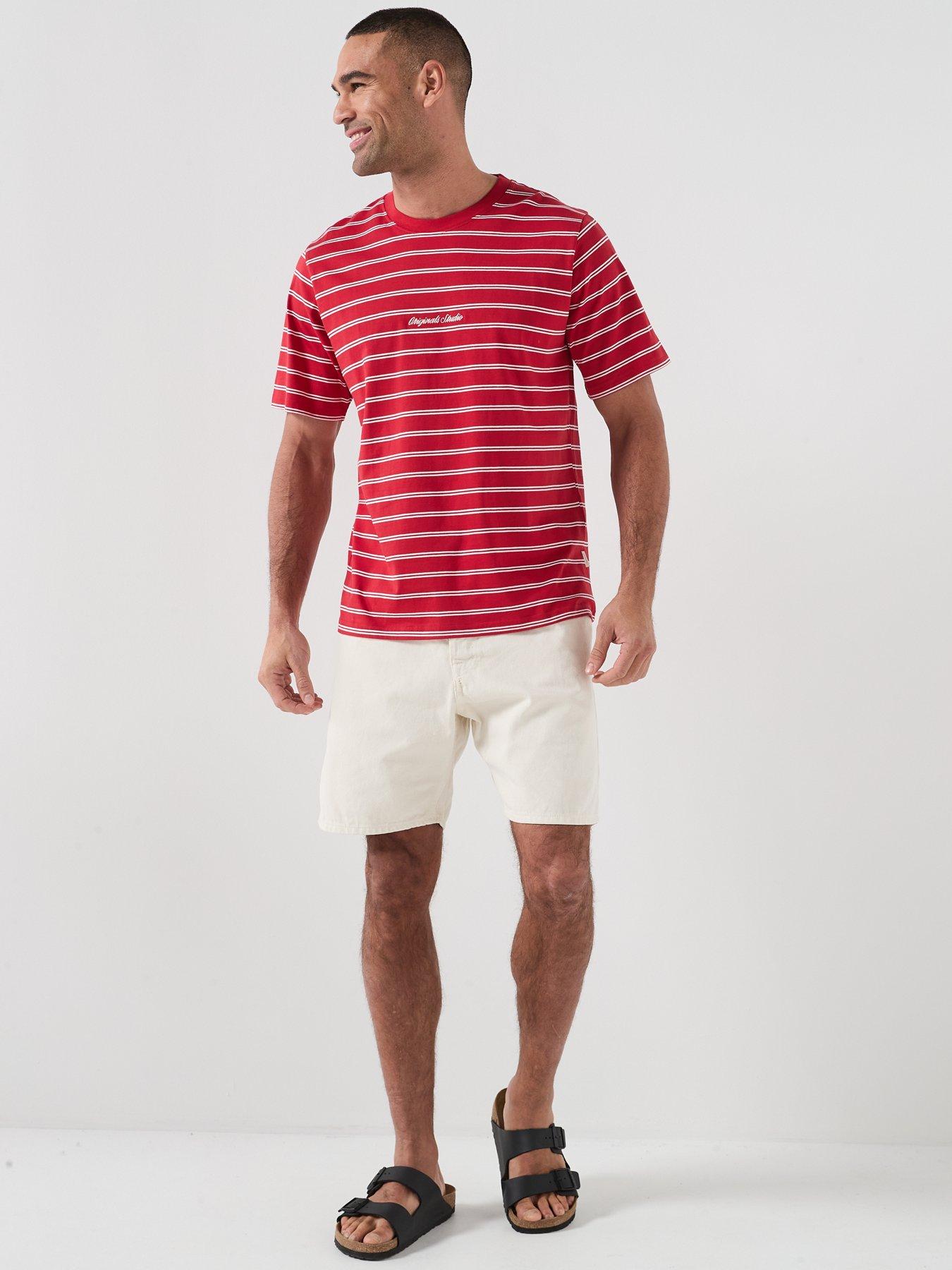  image of jack-jones-nantucket-script-chest-t-shirt-red