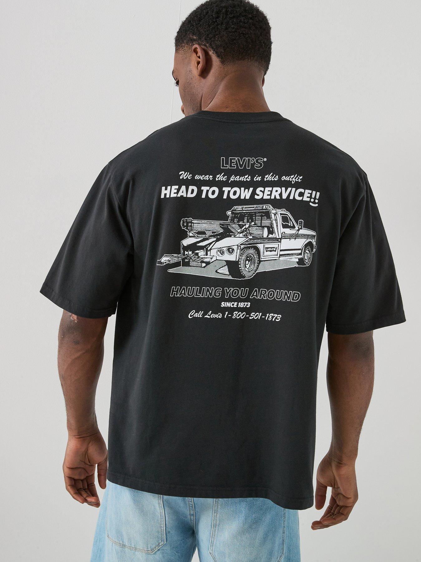 Levi's Service Jet Back Graphic Half Sleeve T-Shirt - Black
