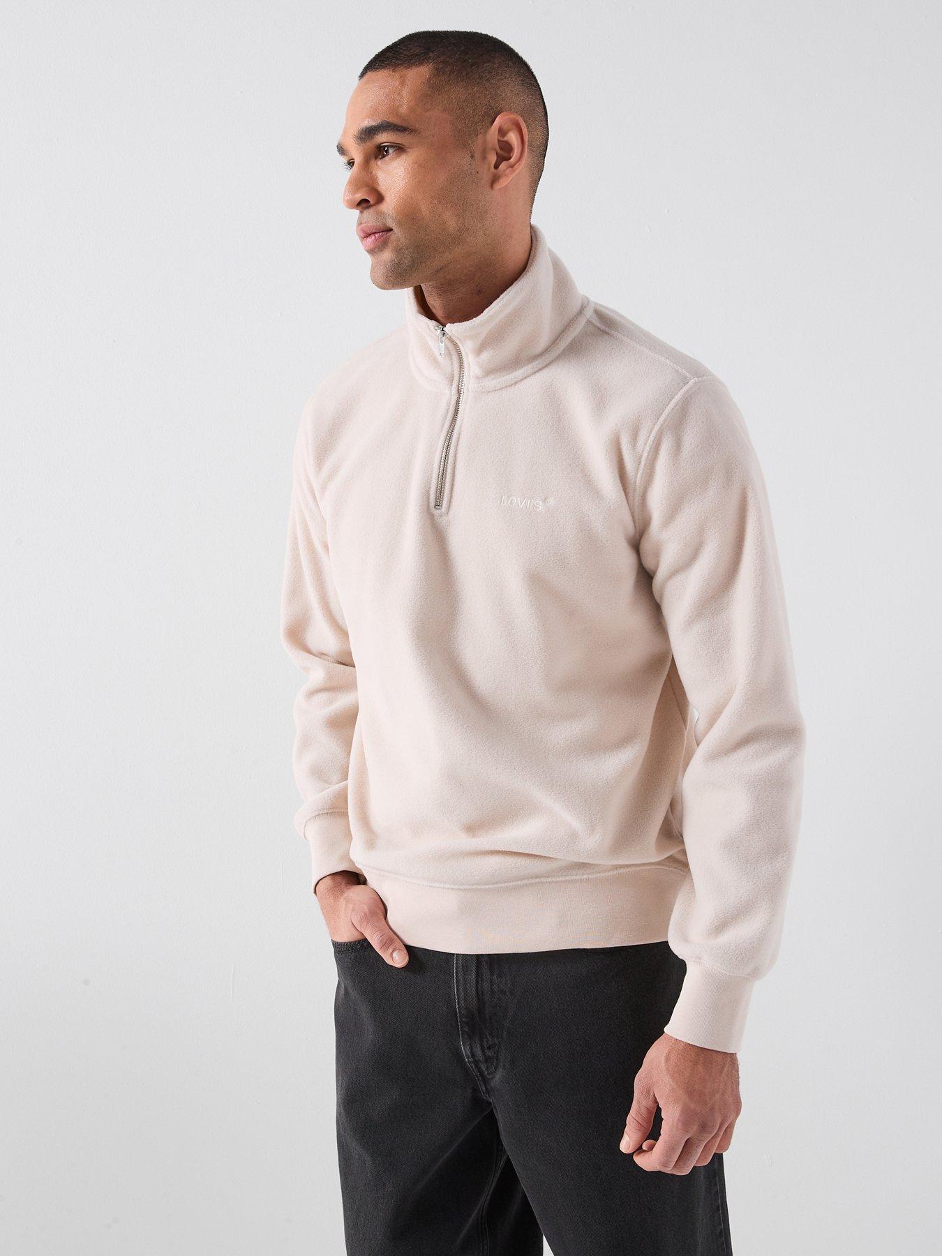 Levi's Original Housemark 1/4 Zip Sweat - White