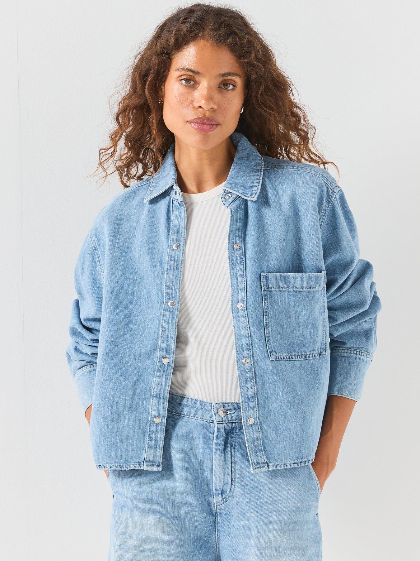7 FOR ALL MANKIND Linen Ivy Long Sleeve Shirt - Blue