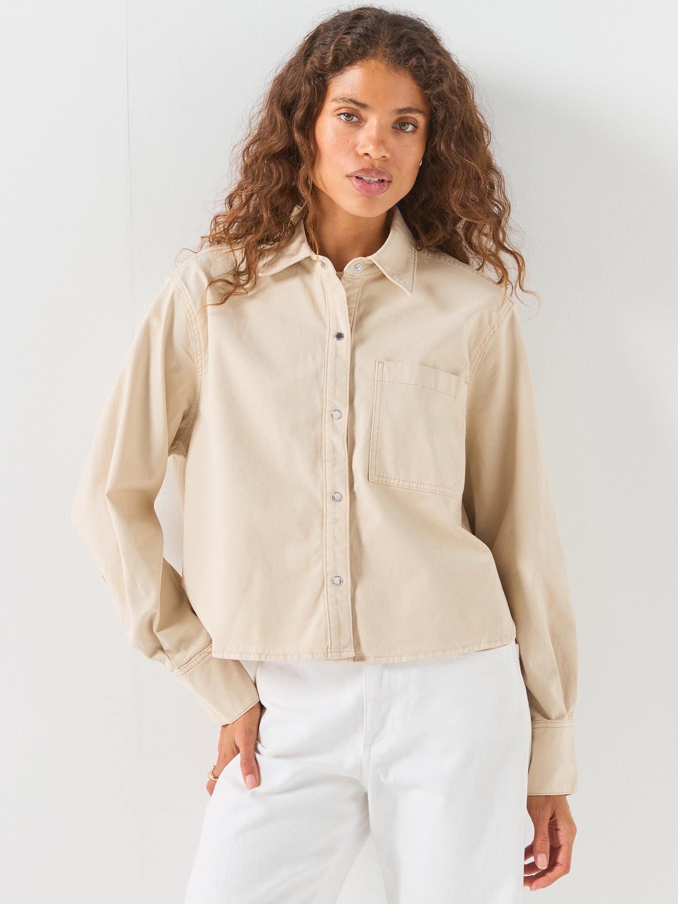 Image 1 of 6 of 7 FOR ALL MANKIND Comfort Twill Ivy Shirt - Cream