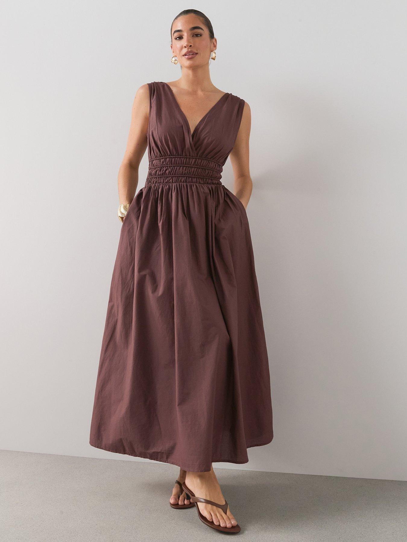 The Very Collection V Neck Waist Detail Midaxi Dress