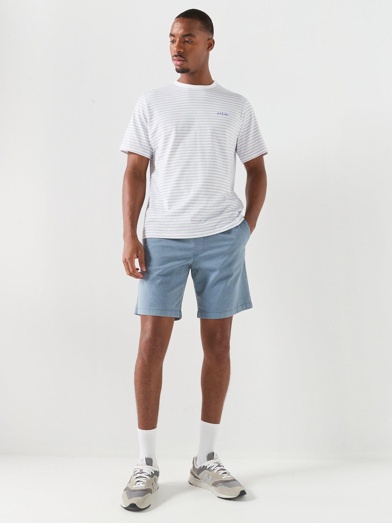 Image 3 of 5 of Jack & Jones Jaiden Carter Wash Dob Shorts - Blue