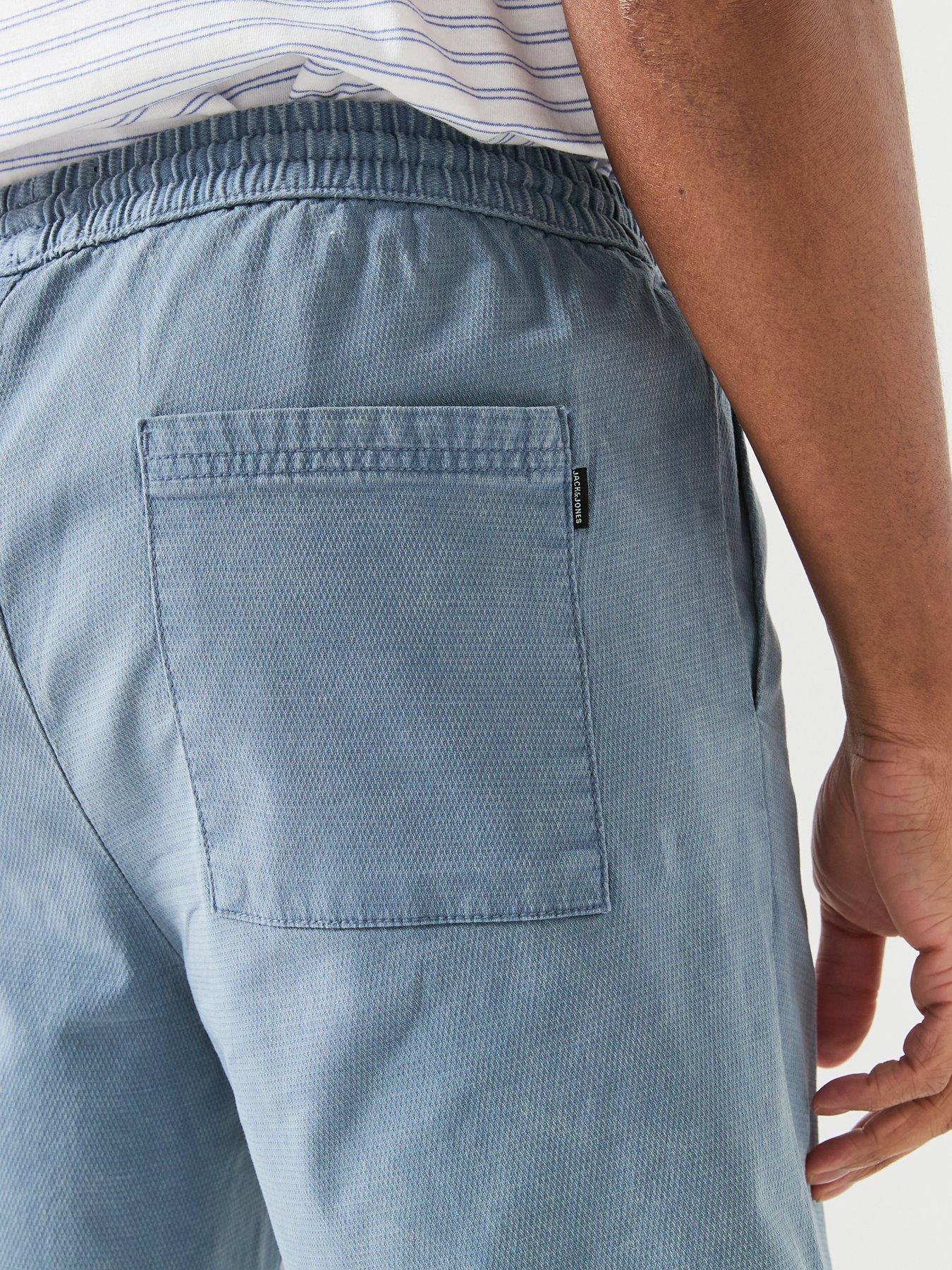 Image 4 of 5 of Jack & Jones Jaiden Carter Wash Dob Shorts - Blue