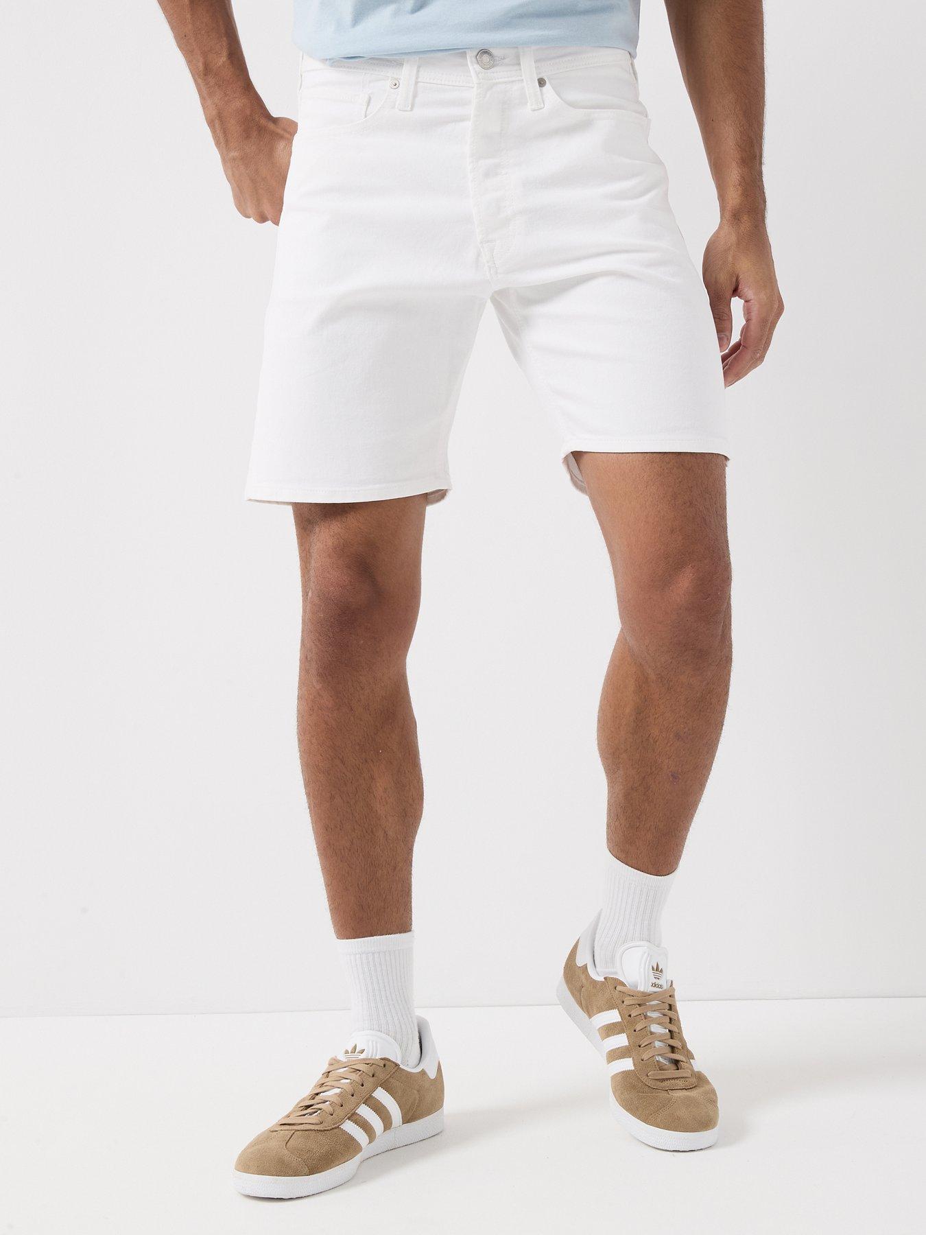  image of jack-jones-rick-original-denim-shorts-white