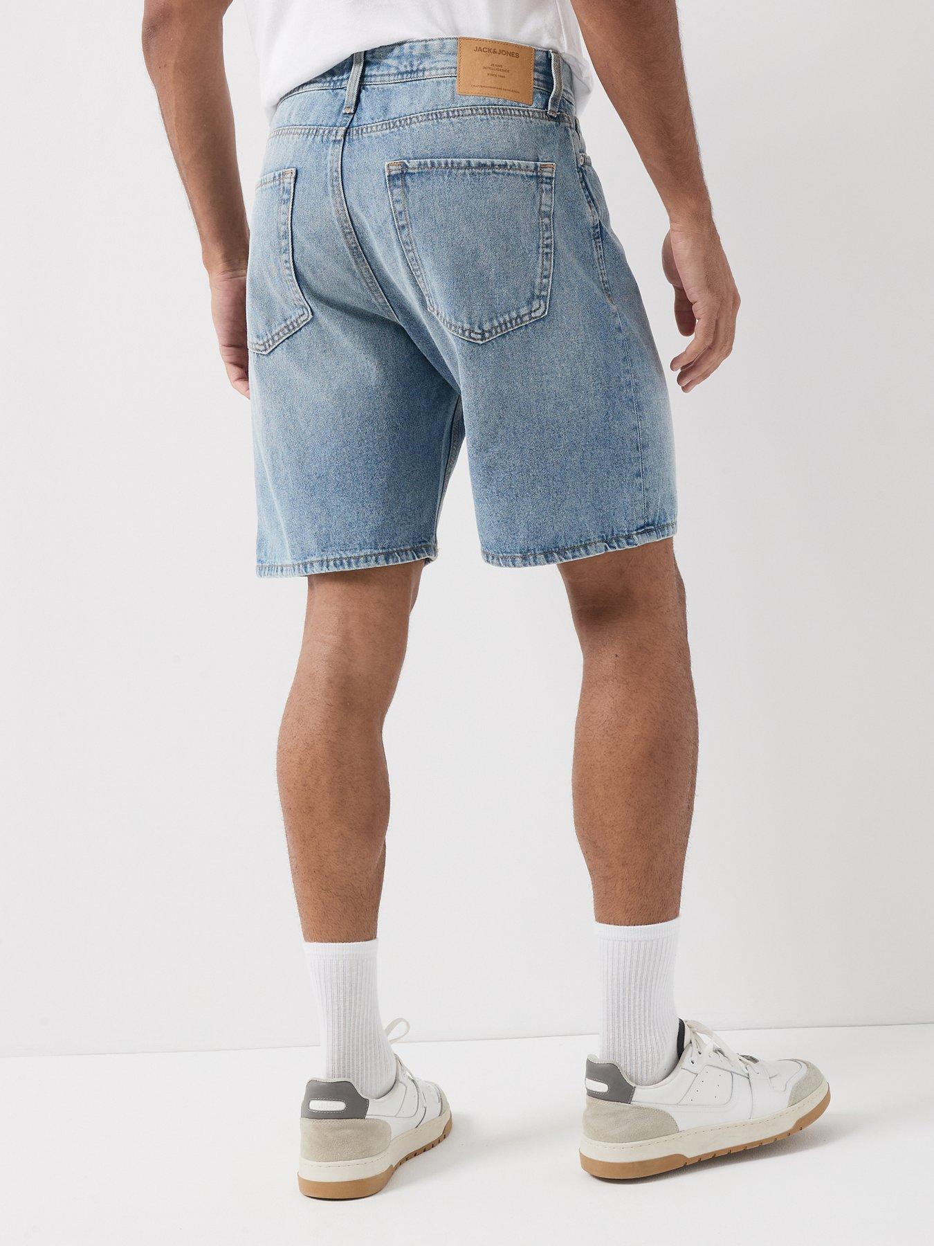  image of jack-jones-tony-original-denim-shorts-light-blue