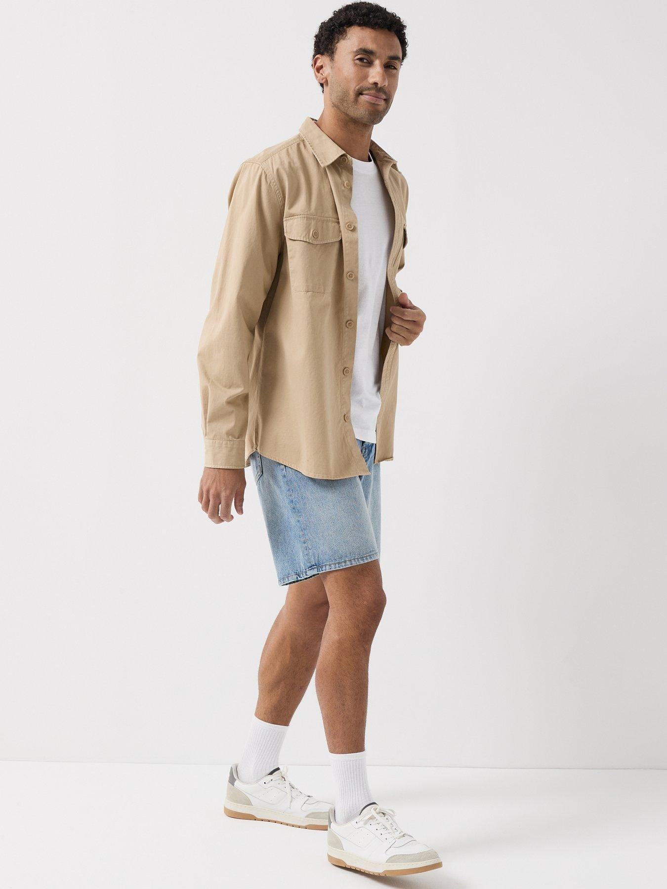  image of jack-jones-tony-original-denim-shorts-light-blue