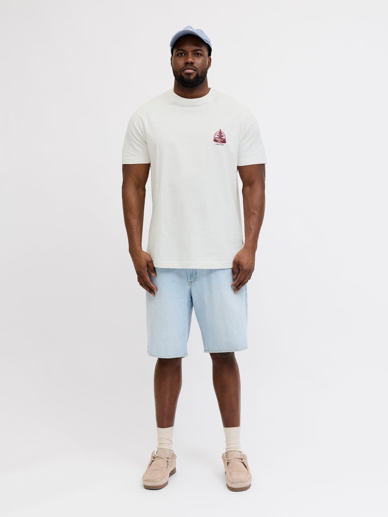 Image 3 of 7 of Jack & Jones Plus Maine Back Graphic T-Shirt - White