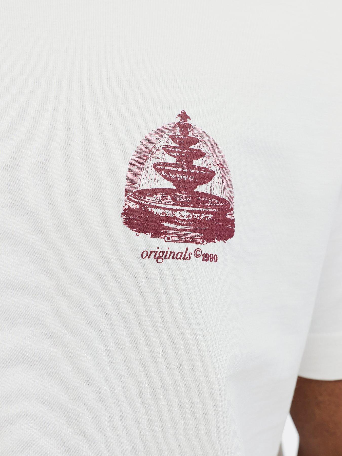 Image 5 of 7 of Jack & Jones Plus Maine Back Graphic T-Shirt - White