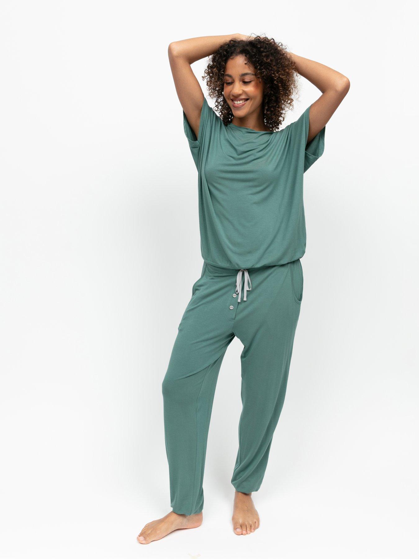 Image 3 of 4 of Cyberjammies Kallie Seafoam Slouch Cap Sleeve Pyjama Set - Sea Foam