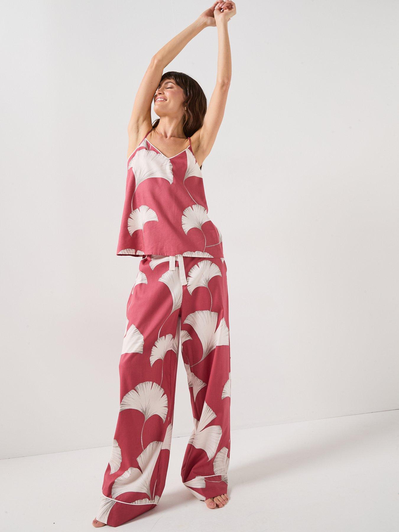 cyberjammies-josie-terracotta-big-leaf-print-cami-amp-wide-leg-pyjama-set-terracotta