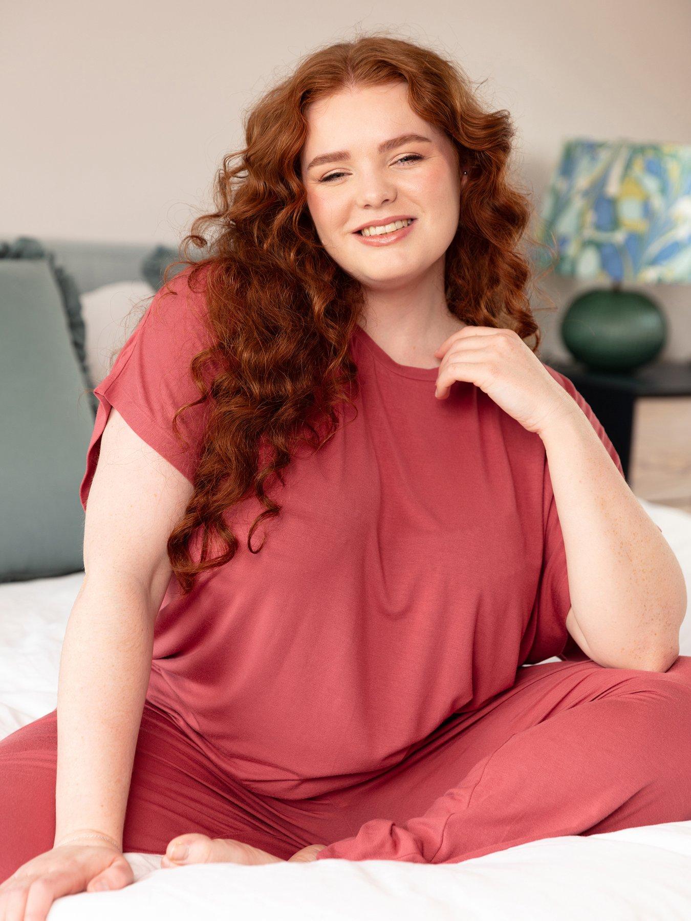 Image 3 of 4 of Cyberjammies Josie Terracotta Slouch Jersey Cap Sleeve Top Pyjama Set - Terracotta