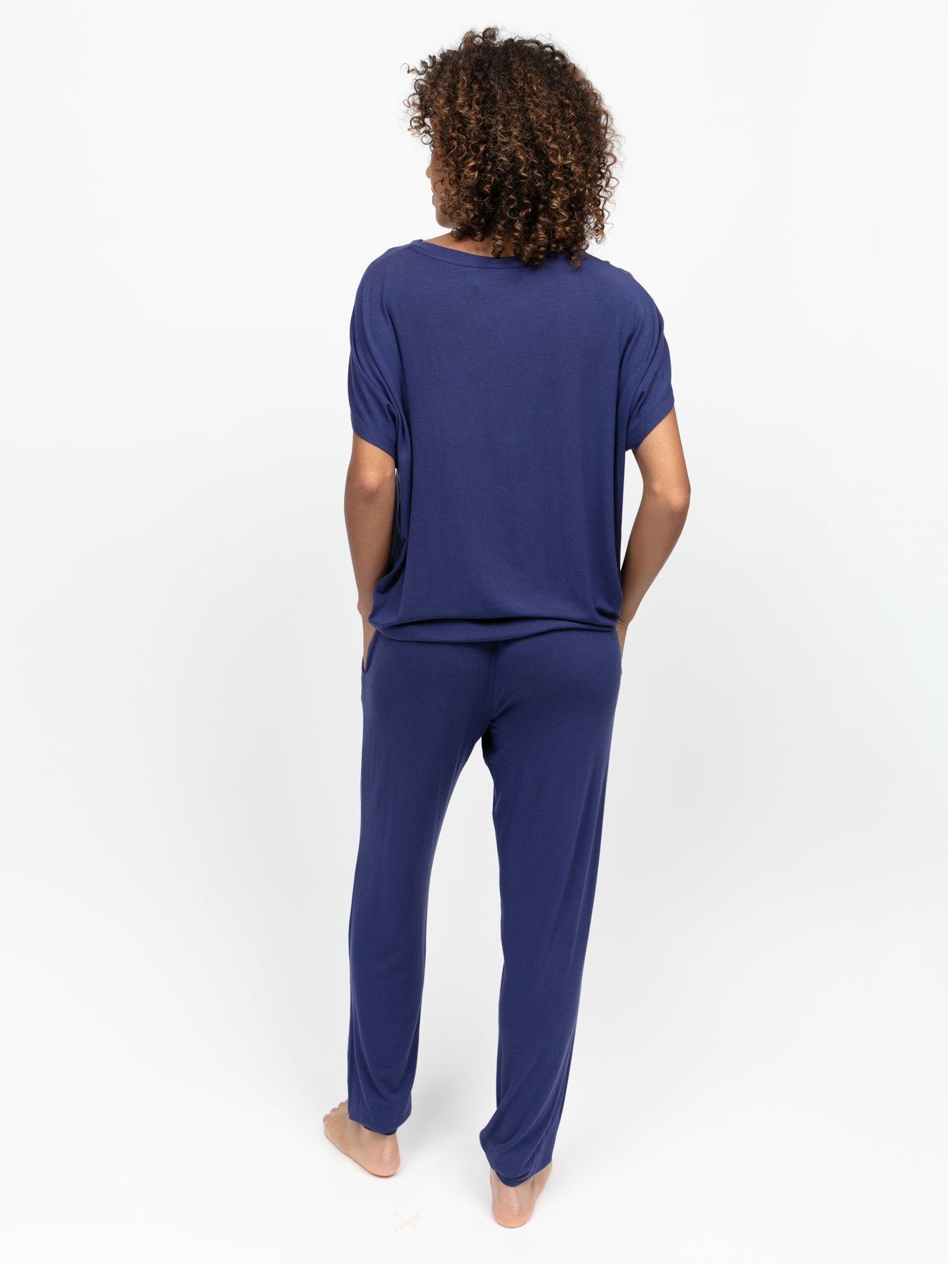 Image 2 of 4 of Cyberjammies Cyberjammies Indigo Navy  Slouch  Cap Sleeve Jersey Pyjama Set - Navy