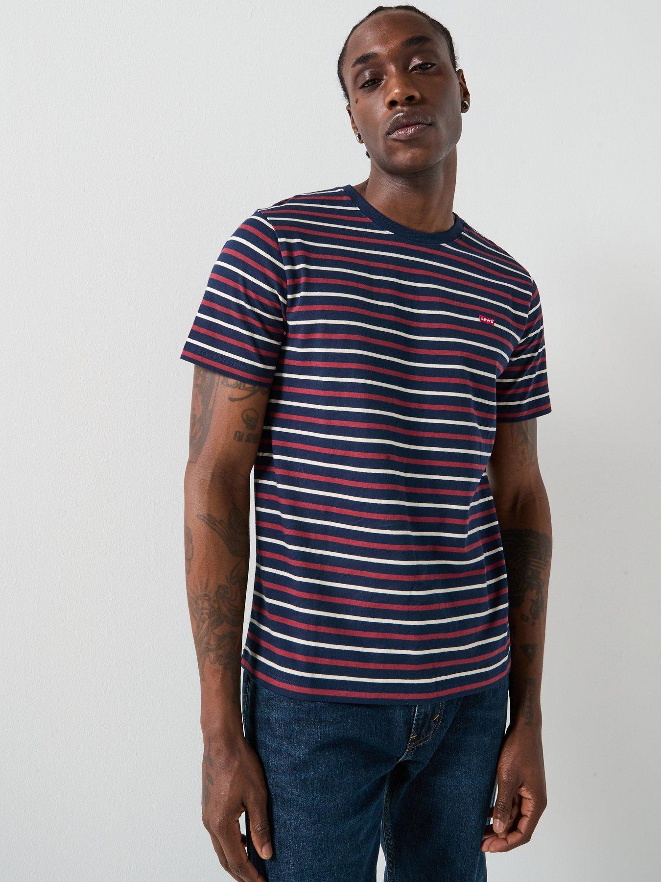 Levi's Original Housemark Logo Stripe Short Sleeve T-Shirt - Navy