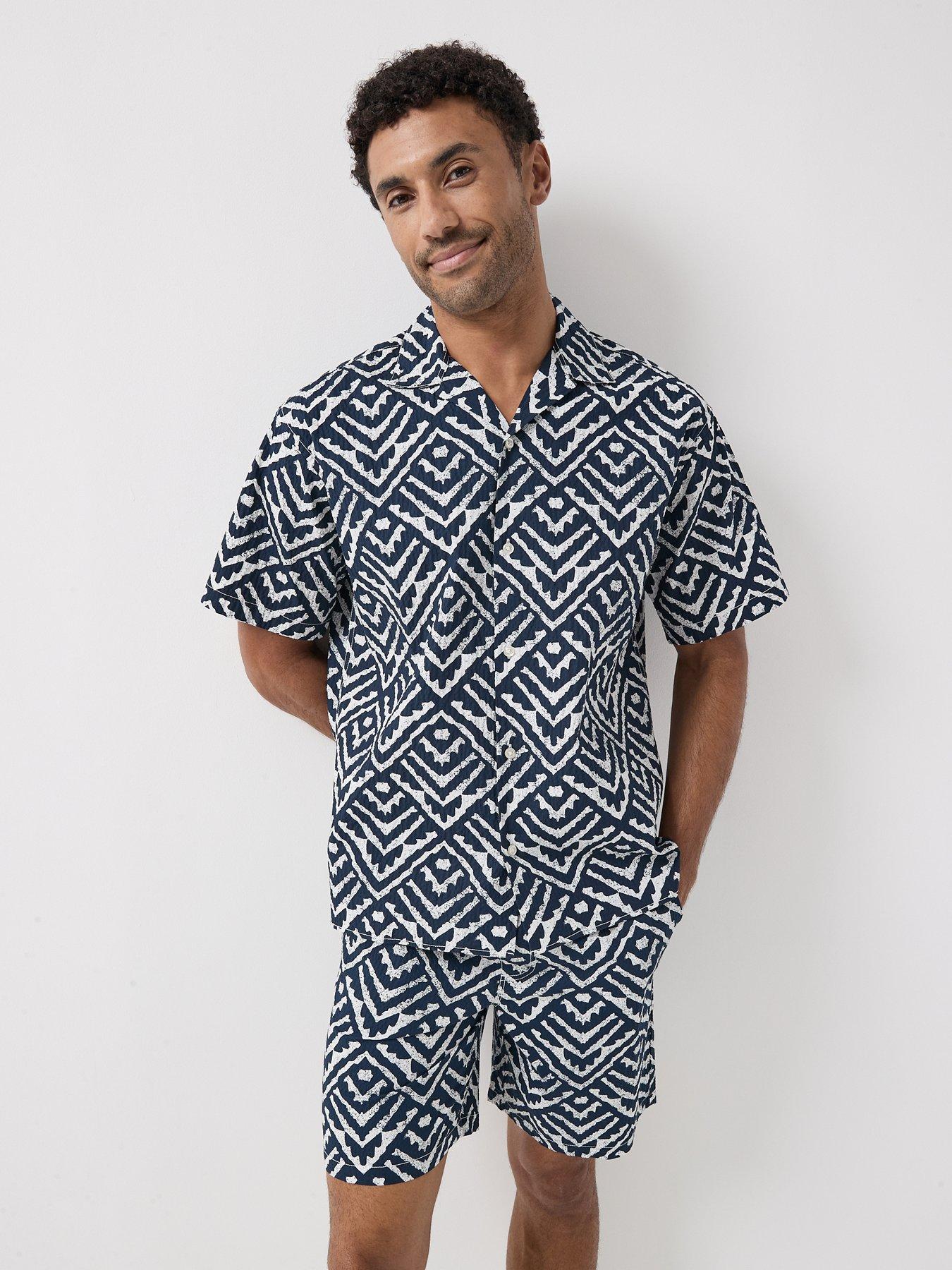 Jack & Jones Milo Seersucker Resort Shirt And Shorts Set