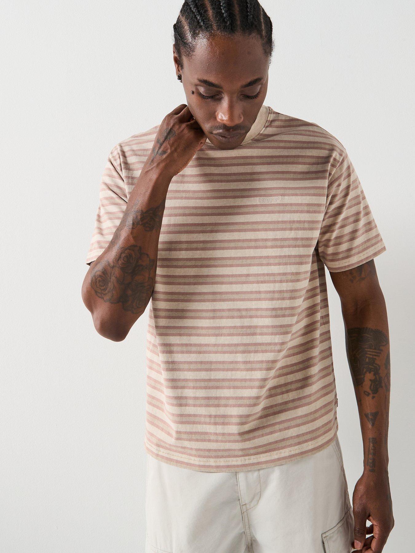 Image 4 of 5 of Levi's Tonal Logo Red Tab Stripe Vintage T-Shirt - Light Pink/Stone