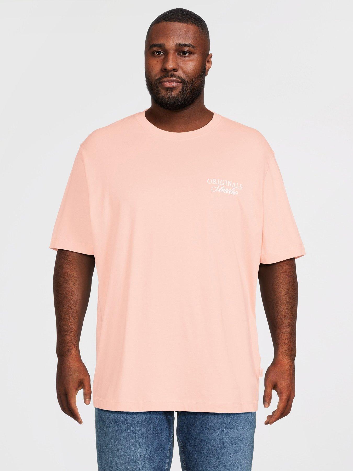 Image 1 of 5 of Jack & Jones Plus Graphic T-Shirt - Pink
