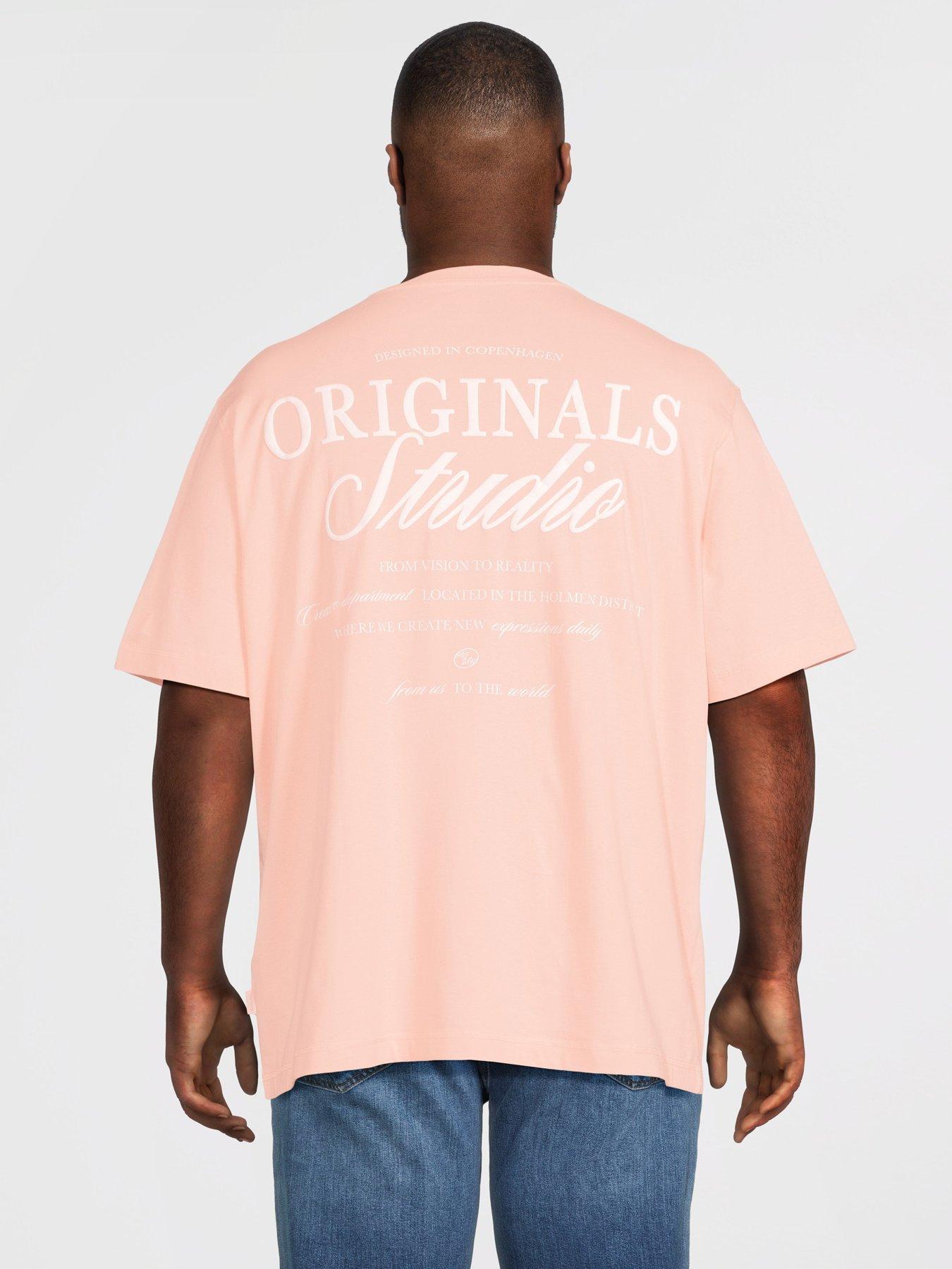 Image 2 of 5 of Jack & Jones Plus Graphic T-Shirt - Pink