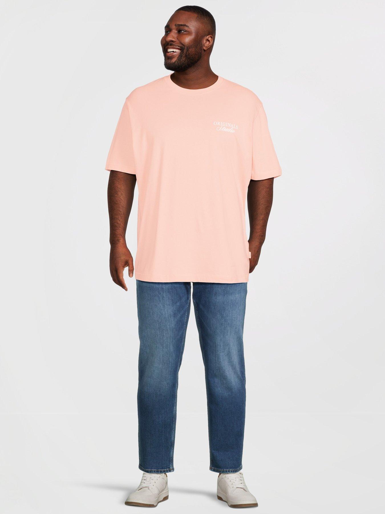 Image 3 of 5 of Jack & Jones Plus Graphic T-Shirt - Pink